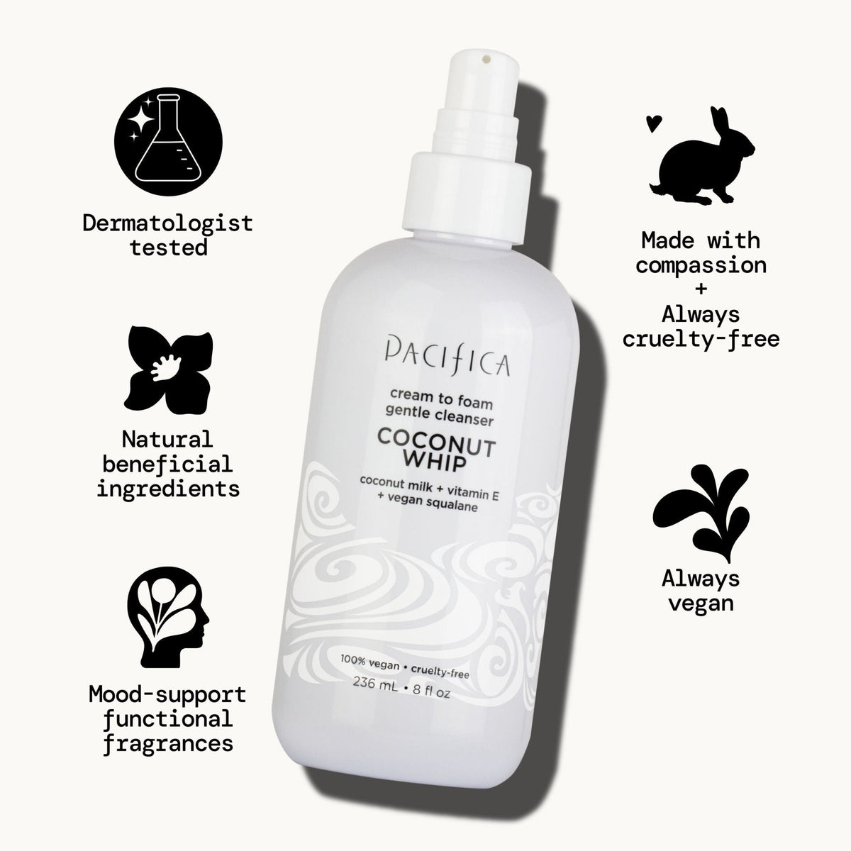 Coconut Whip Cream to Foam Gentle Cleanser
