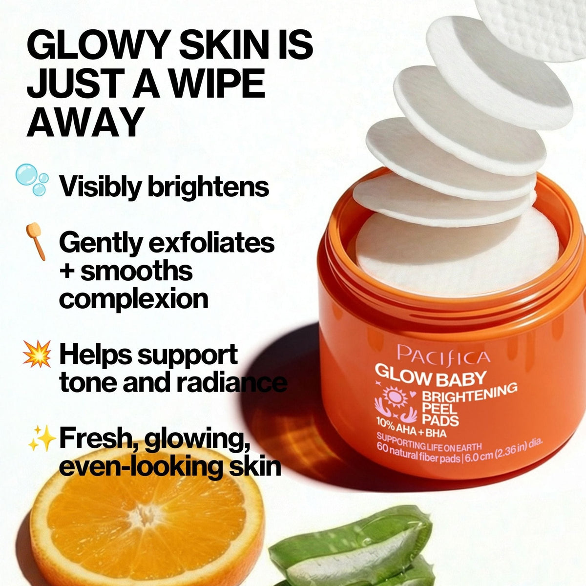 Glow Baby Brightening Peel Pads 10% AHA + BHA
