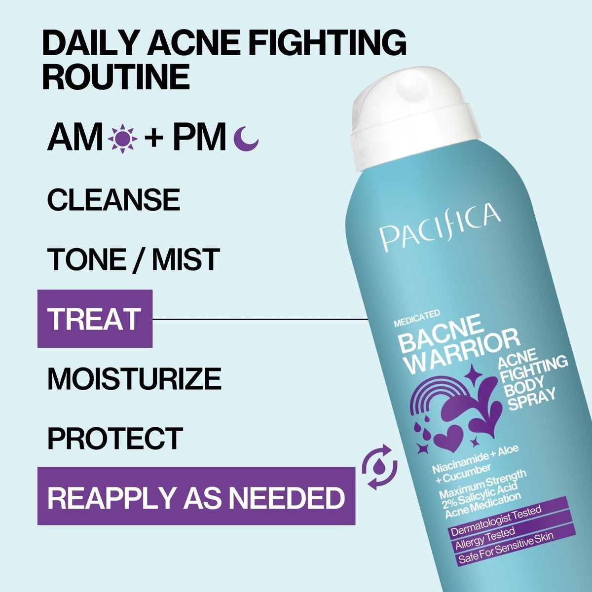 Bacne Warrior Acne Fighting Body Spray